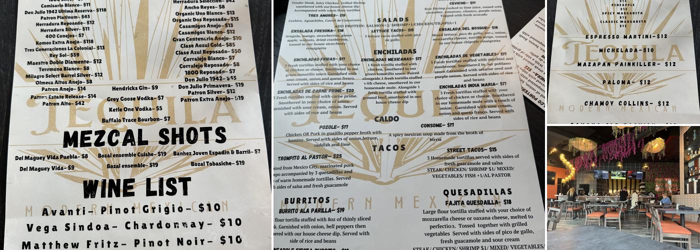 Tequila Modern Mexican Menu