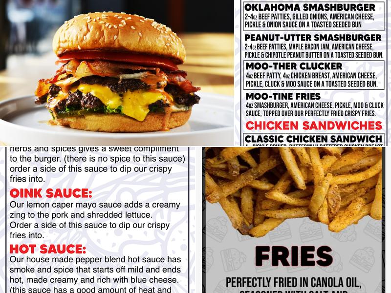 Cluck Cluck Moo Moo Menu