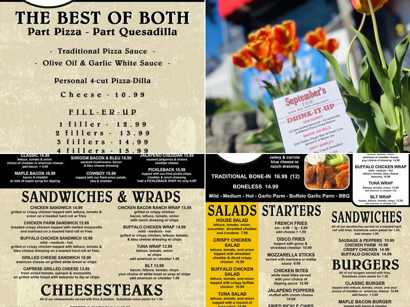 September's Too Menu