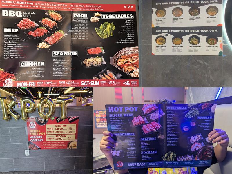 KPOT Korean BBQ & Hot Pot Menu