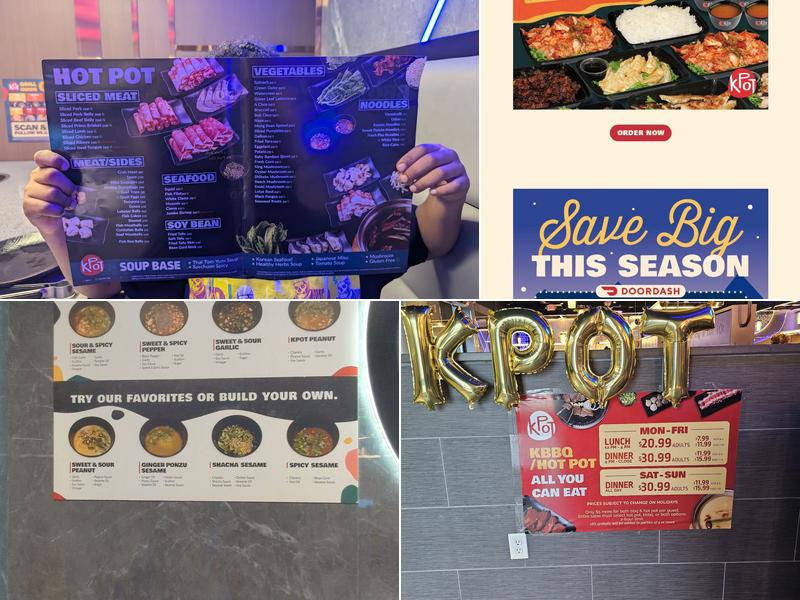 KPOT Korean BBQ & Hot Pot Menu