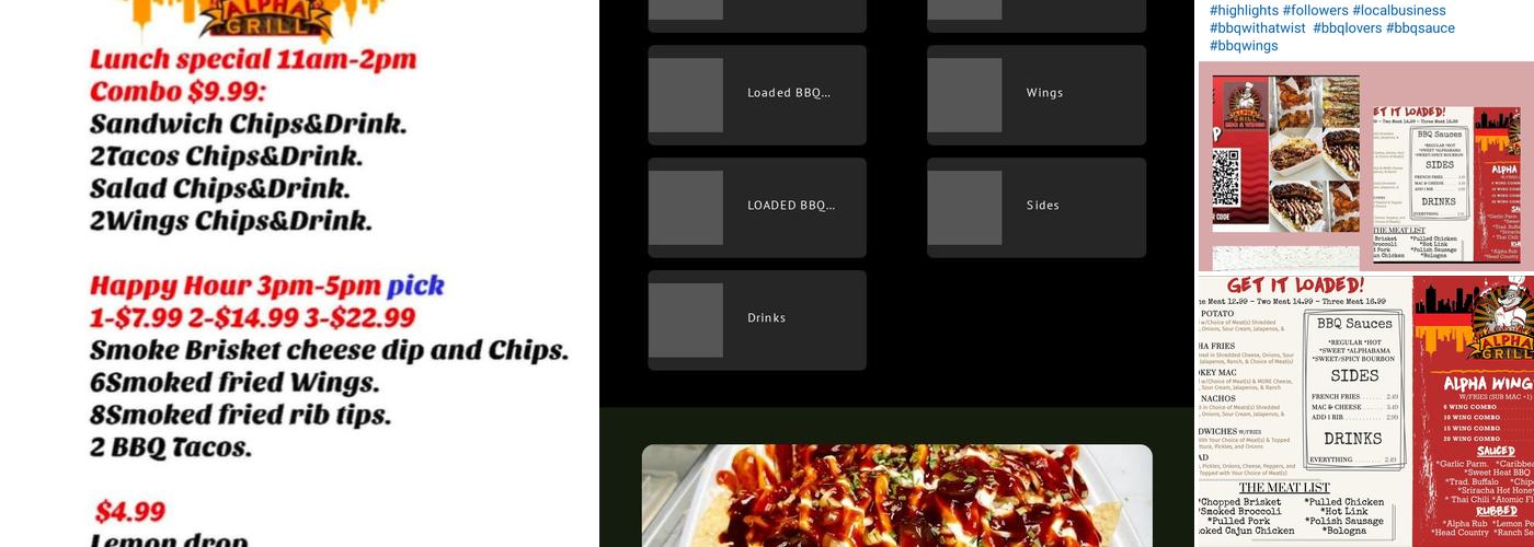 Alpha Grill BBQ & Wings WEST Menu
