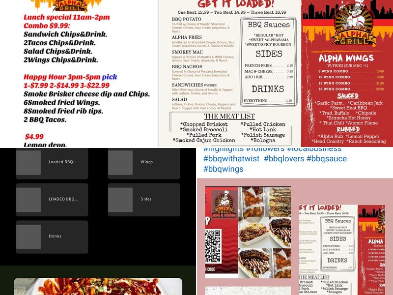Alpha Grill BBQ & Wings WEST Menu