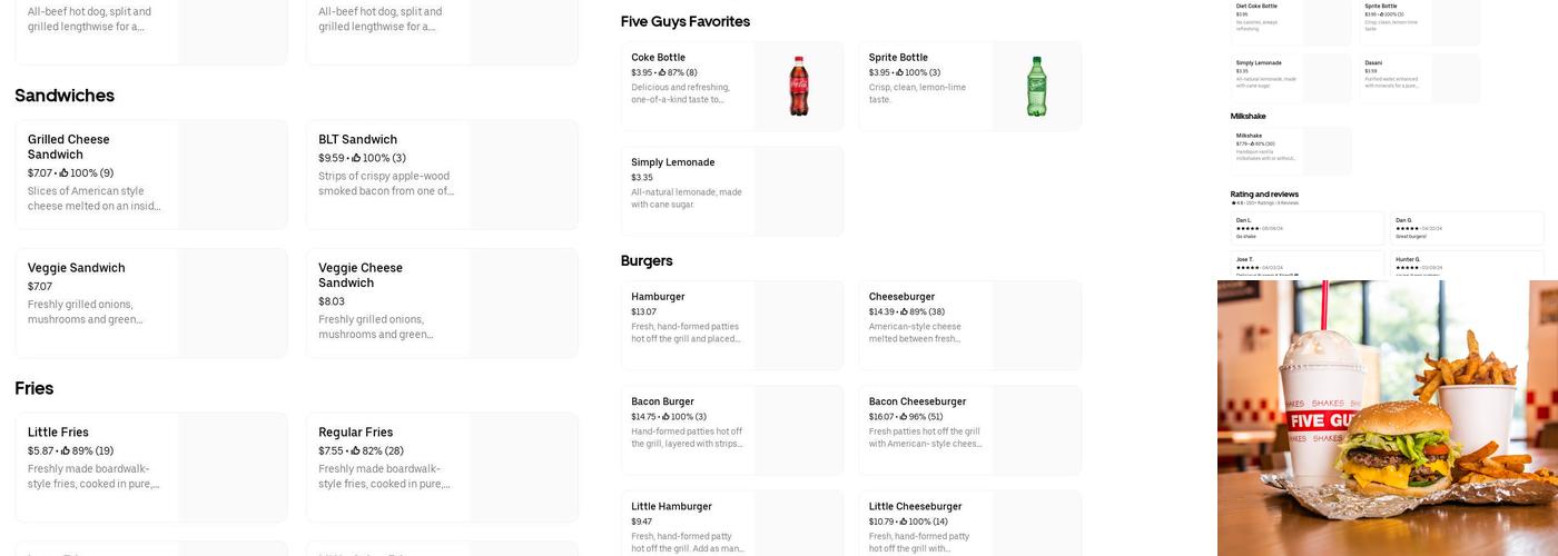 Five Guys Menu