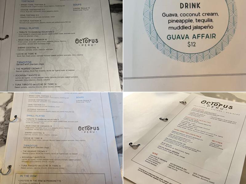Octopus Peru Menu