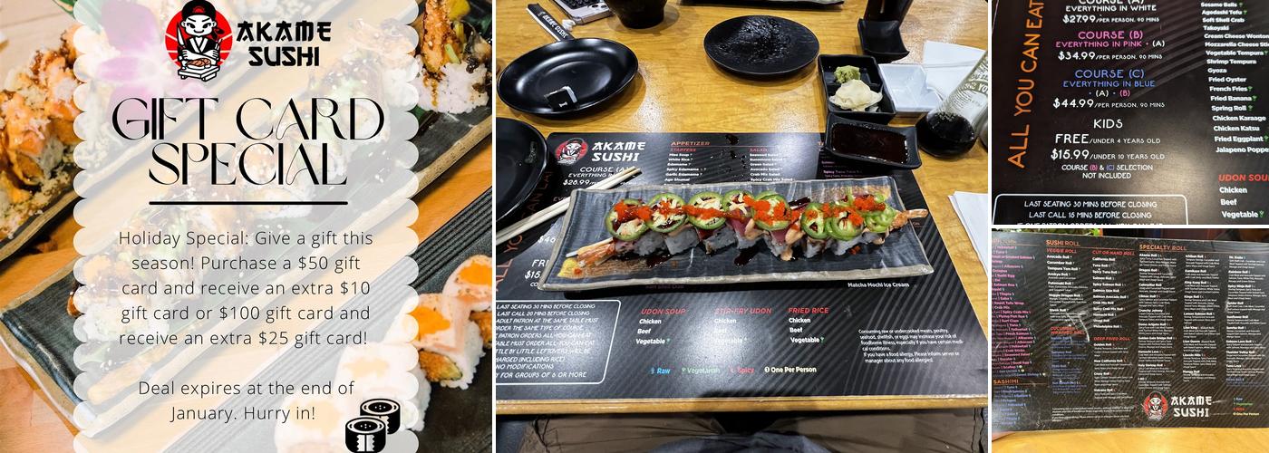 Akame Sushi Menu