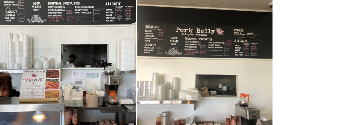 Pork Belly Filipino Kitchen Menu