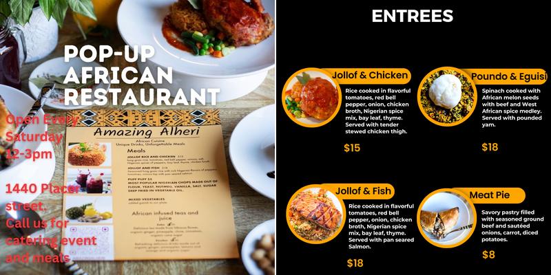 Amazing Alheri LLC Menu