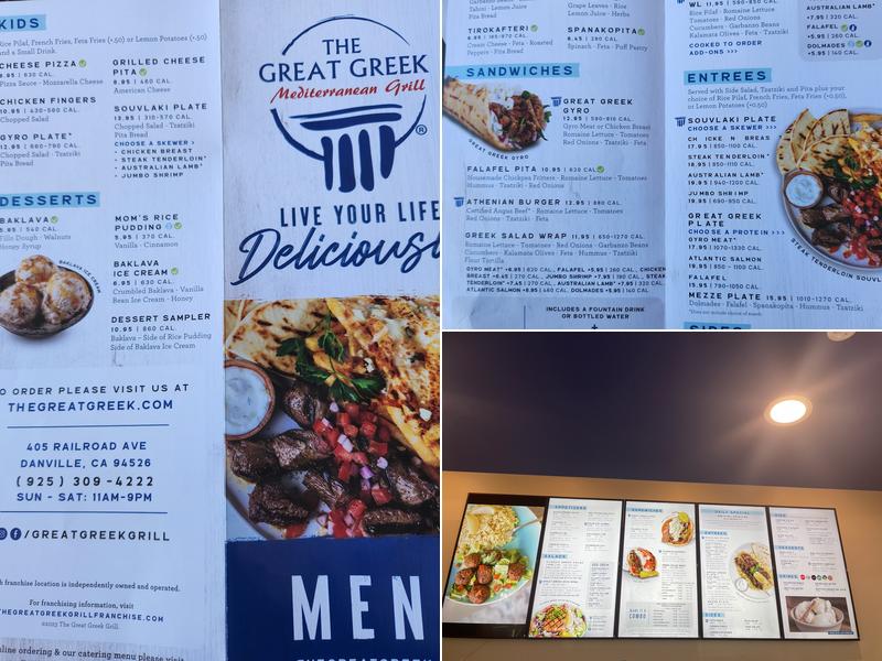 The Great Greek Mediterranean - Danville, CA Menu