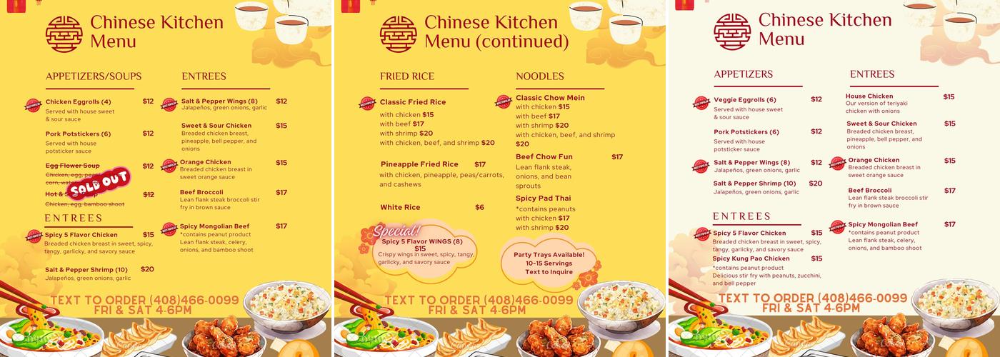 #1 Chinese Kitchen Menu