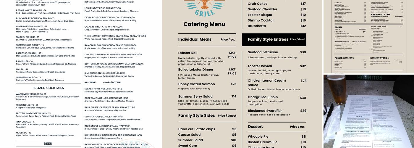 Water View Grill Menu