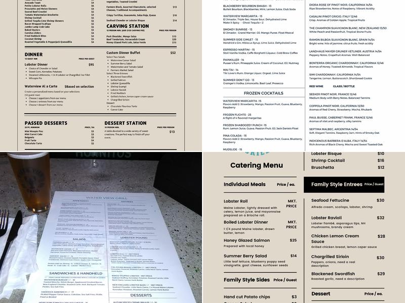 Water View Grill Menu