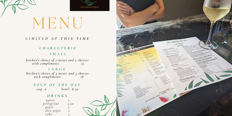 The Sipping Garden and Bistro Menu