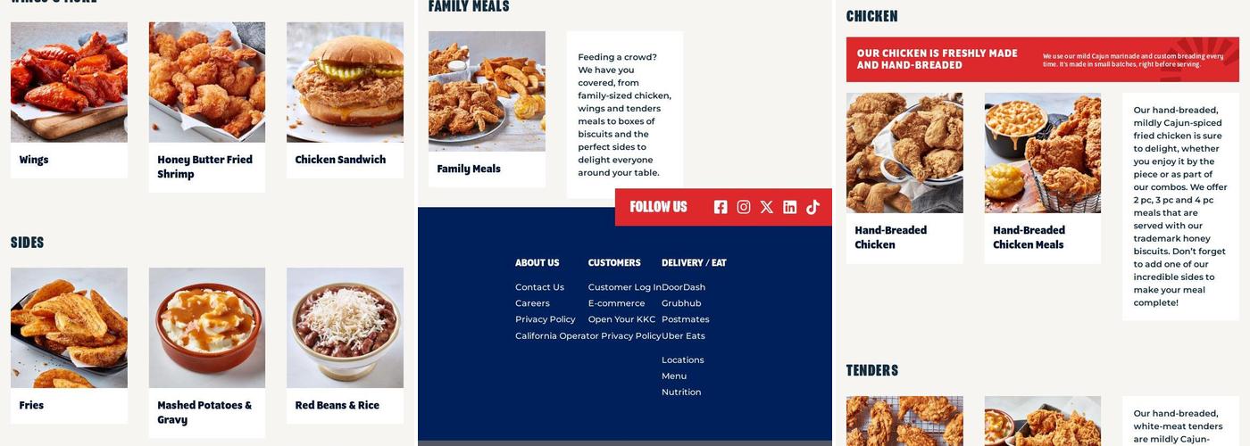 Krispy Krunchy Chicken Menu