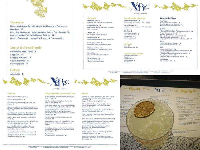 Xebec Menu