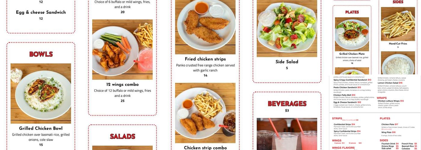 Chicken Confidential Menu