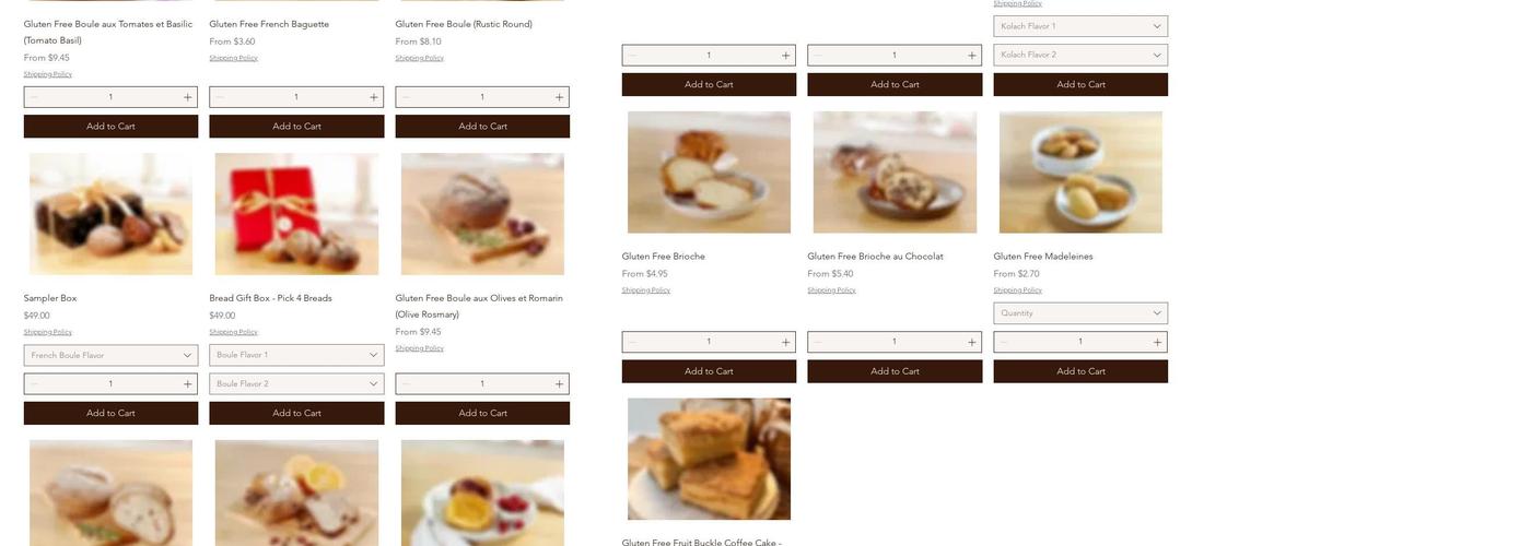 Deux Pates: Gluten Free Bakes Menu