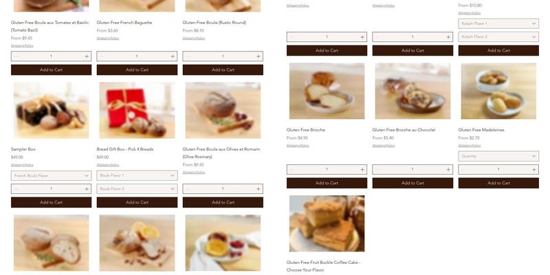 Deux Pates: Gluten Free Bakes Menu