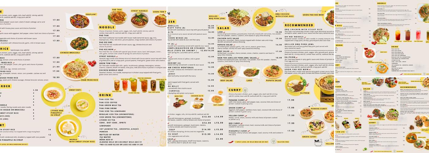 So Thai Kitchen Menu