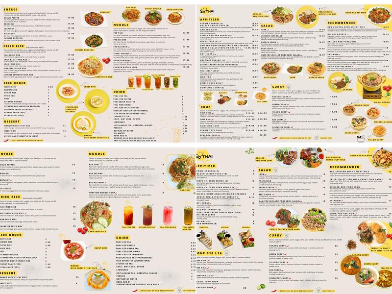 So Thai Kitchen Menu