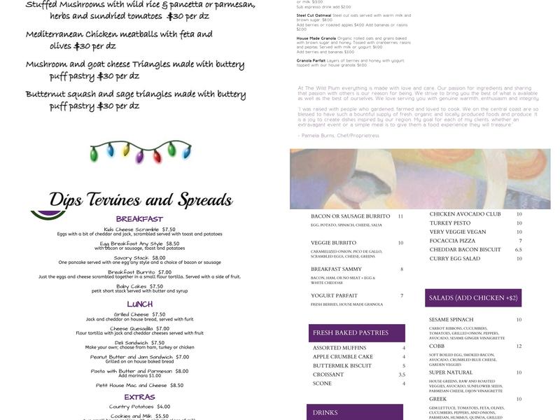 Wild Plum Kitchen Menu