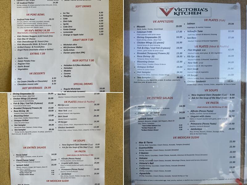 Victoria's Kitchen Menu