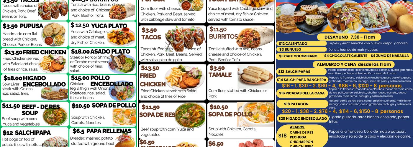Sabores Latino Menu