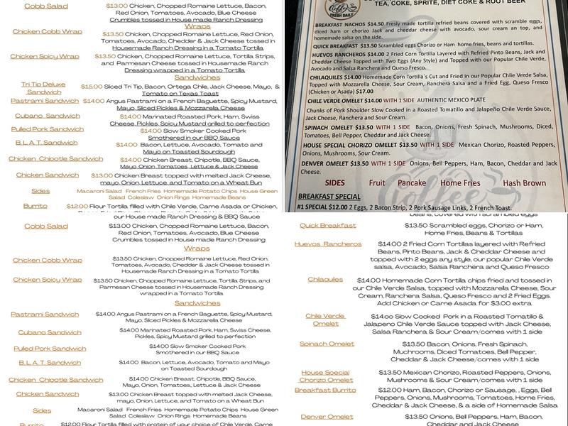 AJ Coffee Menu