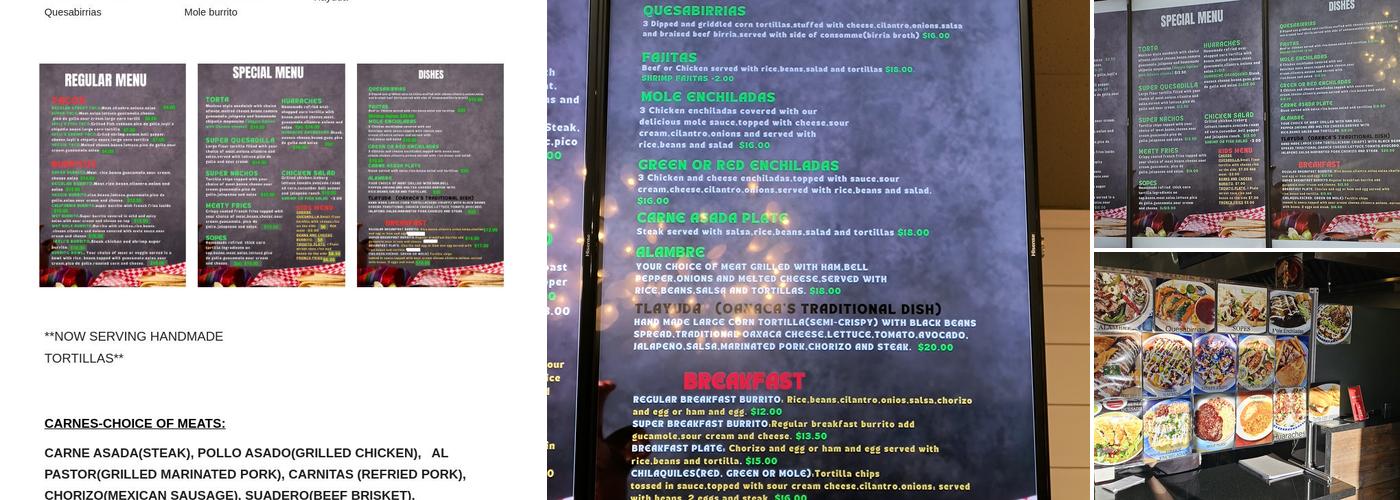 Jayli’s Cocina Menu