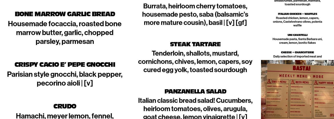 Basta! Menu