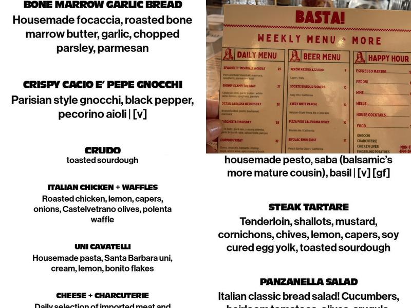 Basta! Menu