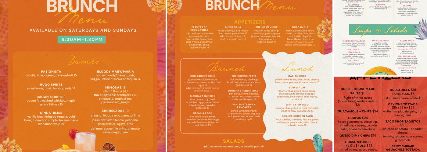 Hasta Mañana Cantina Menu