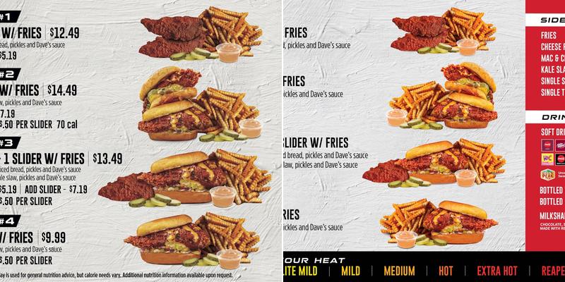 Dave's Hot Chicken Menu