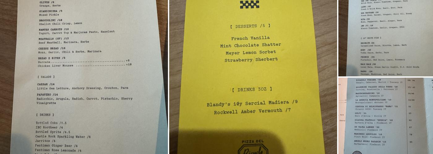Bicycle Thief Menu