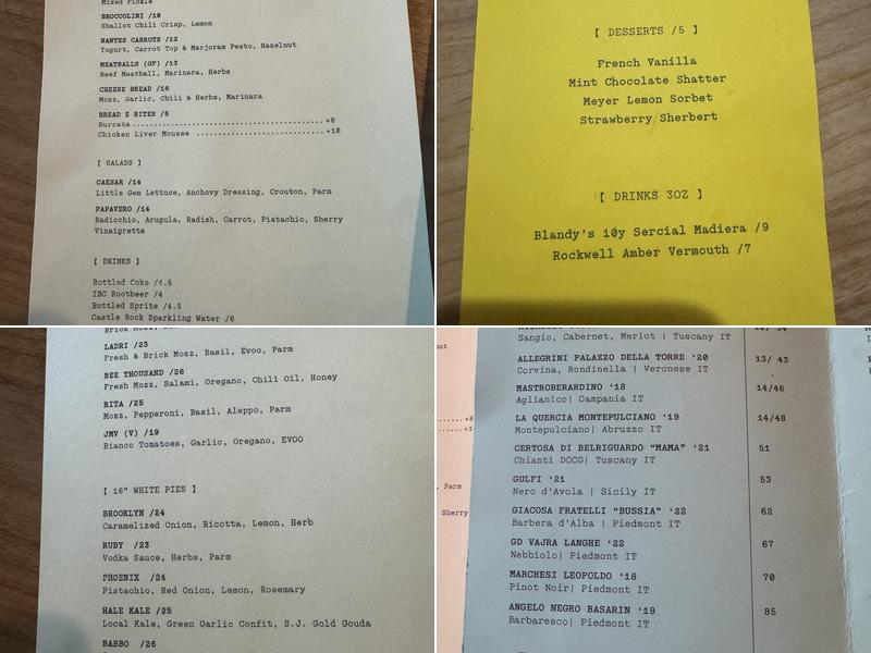 Bicycle Thief Menu