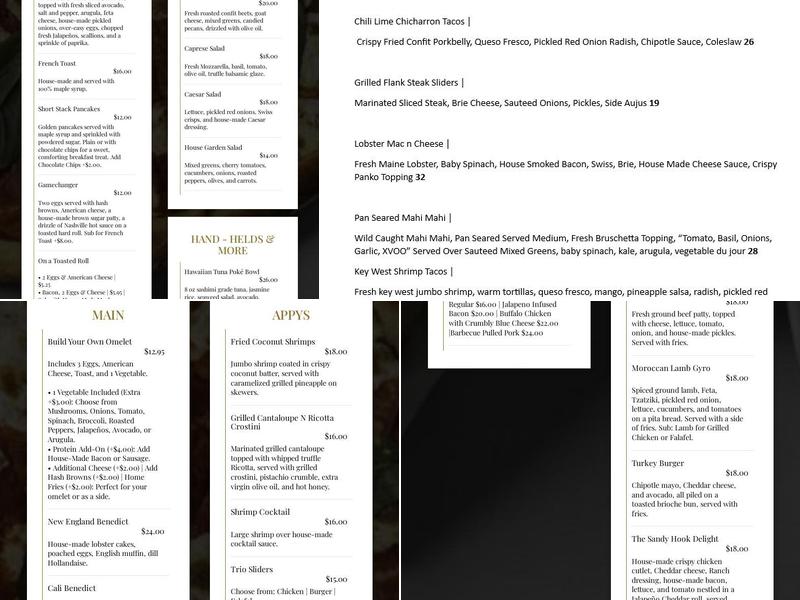 HillTop Kitchen Menu