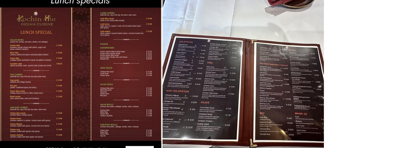 KOCHIN HUT Menu
