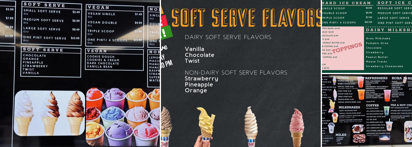 Sip & Scoop Menu
