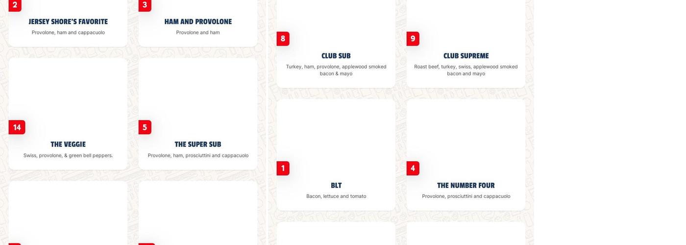 Jersey Mike's Subs Menu