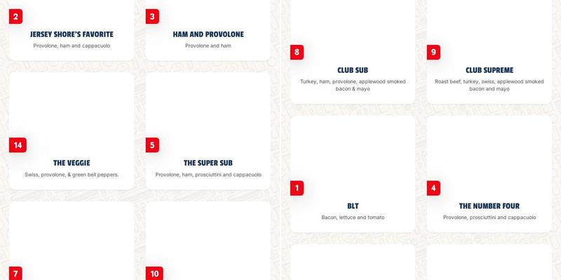 Jersey Mike's Subs Menu