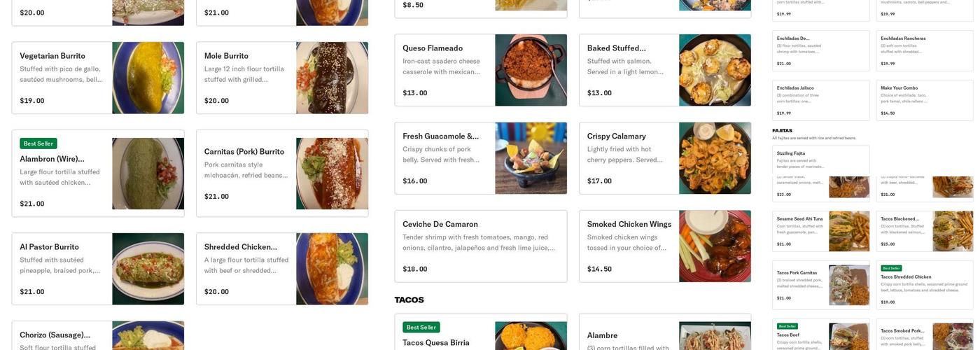 Las Potras Mexican Restaurant Menu