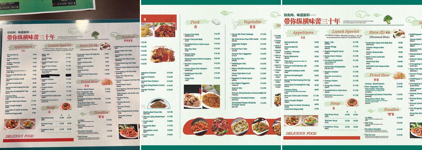 Wok Spicy 川天地 Menu
