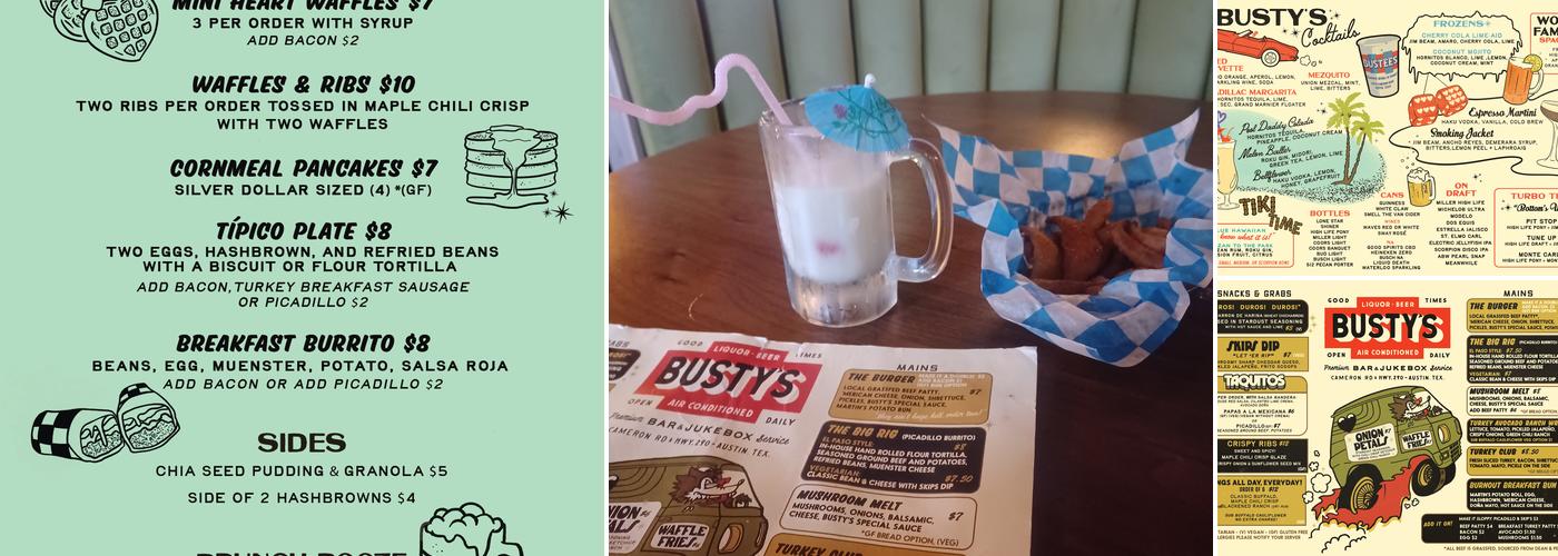 Busty's Menu