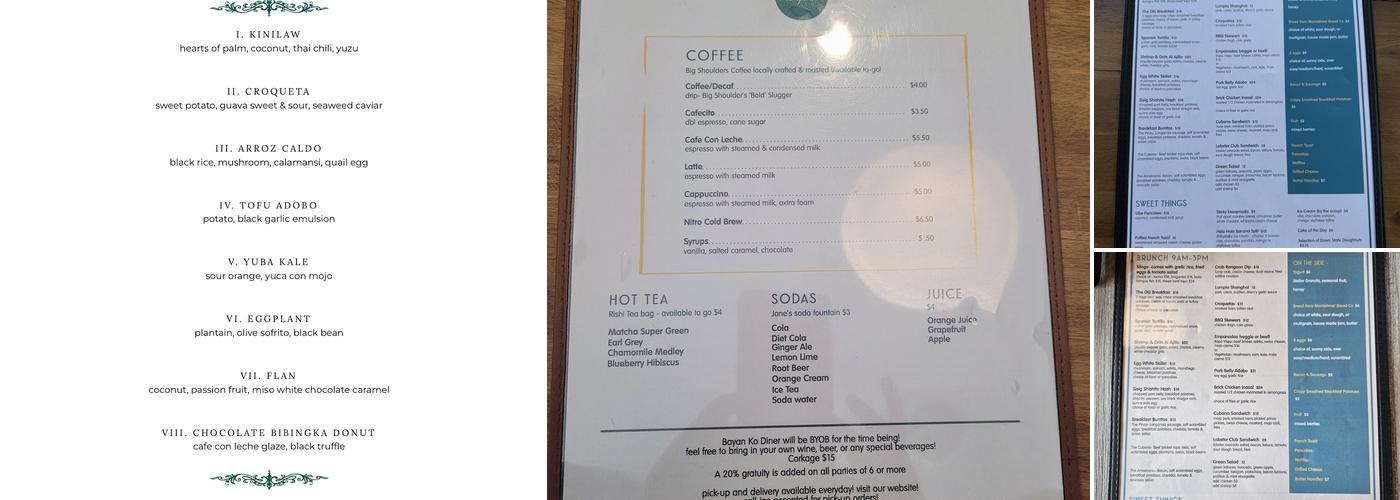 Bayan Ko Diner Menu