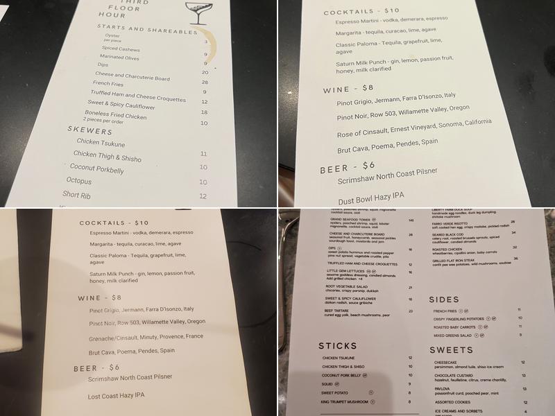 The Third Floor Menu