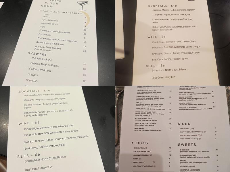The Third Floor Menu