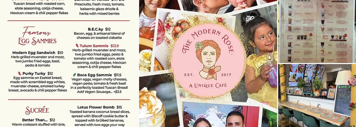 The Modern Rose Hollywood Menu