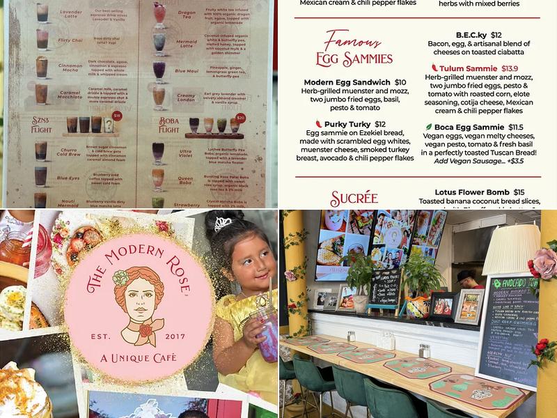 The Modern Rose Hollywood Menu