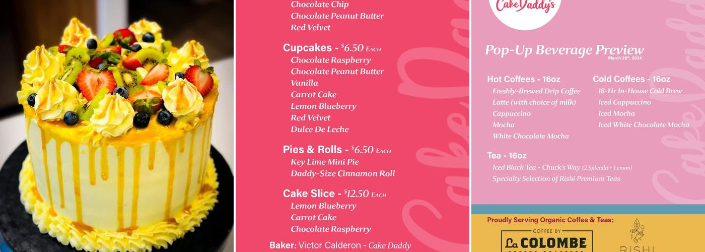 Cake Daddy's Menu