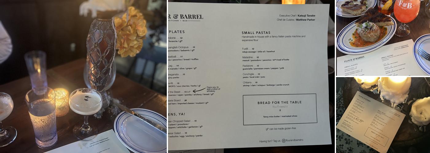 Flour and Barrel Menu